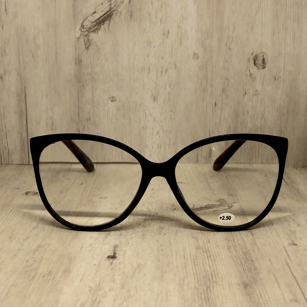 Jessica Simpson Dark Brown Cat Eye Reading Glasses